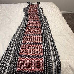 Halter top maxi dress swim coverup